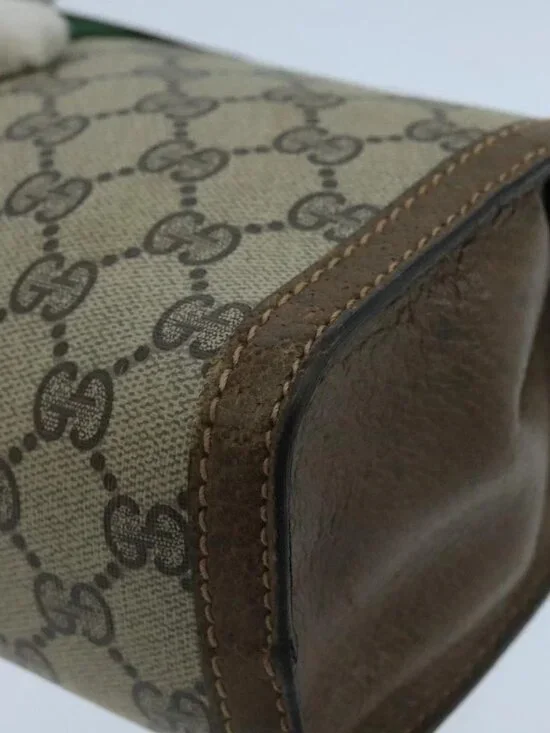 GUCCI GG Supreme Web Sherry Line Clutch Bag PVC Beige 001 014 2125 Auth bs20684 - Picture 13 of 16